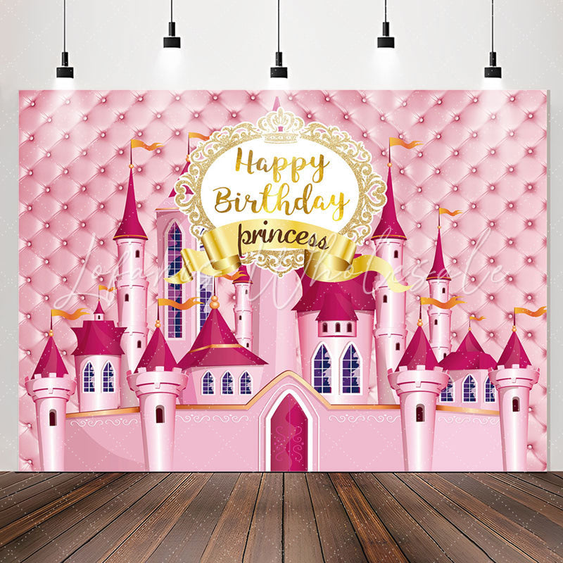 Lofaris Splendid Pink Fairy Castle Princess Birthday Backdrop