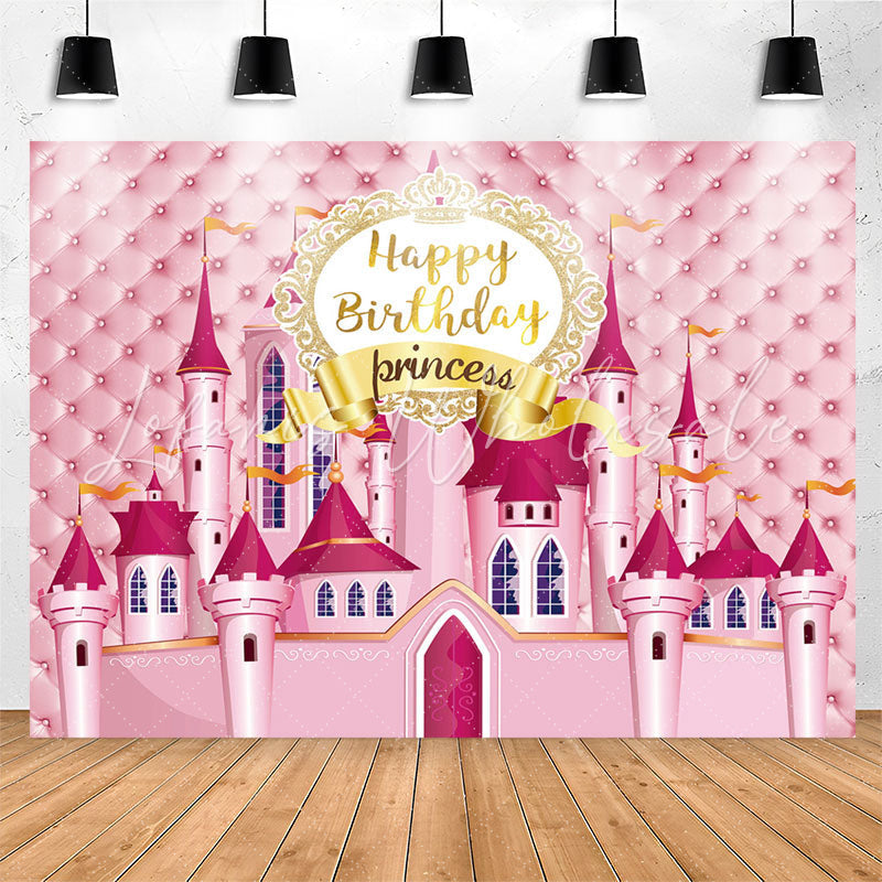 Lofaris Splendid Pink Fairy Castle Princess Birthday Backdrop