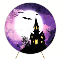 Spooky Halloween Haunted Round Backdrop For Holiday Events
