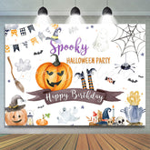 Lofaris Spooky Halloween Party Happy Birthday Themed Backdrop