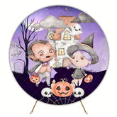 Spooky Halloween Round Backdrop For Trick Or Treat Party Fun