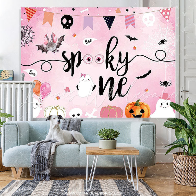 Lofaris Spooky One Balloon Halloween Happy 1st Birthday Party Backdrop