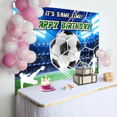 Lofaris Spotlight Football Field Happy Birthday Backdrop