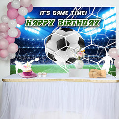 Lofaris Spotlight Football Field Happy Birthday Backdrop