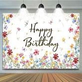 Spring Colorful Floral Backdrop For Birthday Party