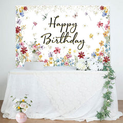 Spring Colorful Floral Backdrop For Birthday Party