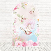 Spring Floral Butterflies Arch Backdrop for Nature-Inspired Party Decor