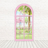 Spring Garden Window Bloom View Arch Backdrop For Fresh Floral Shoot