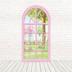 Spring Garden Window Bloom View Arch Backdrop For Fresh Floral Shoot