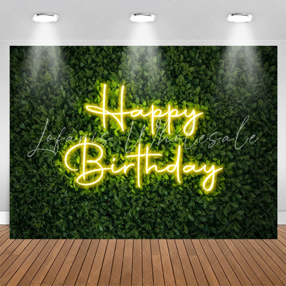 Lofaris Spring Green Leaves Bokeh Backdrop For Birthday Party