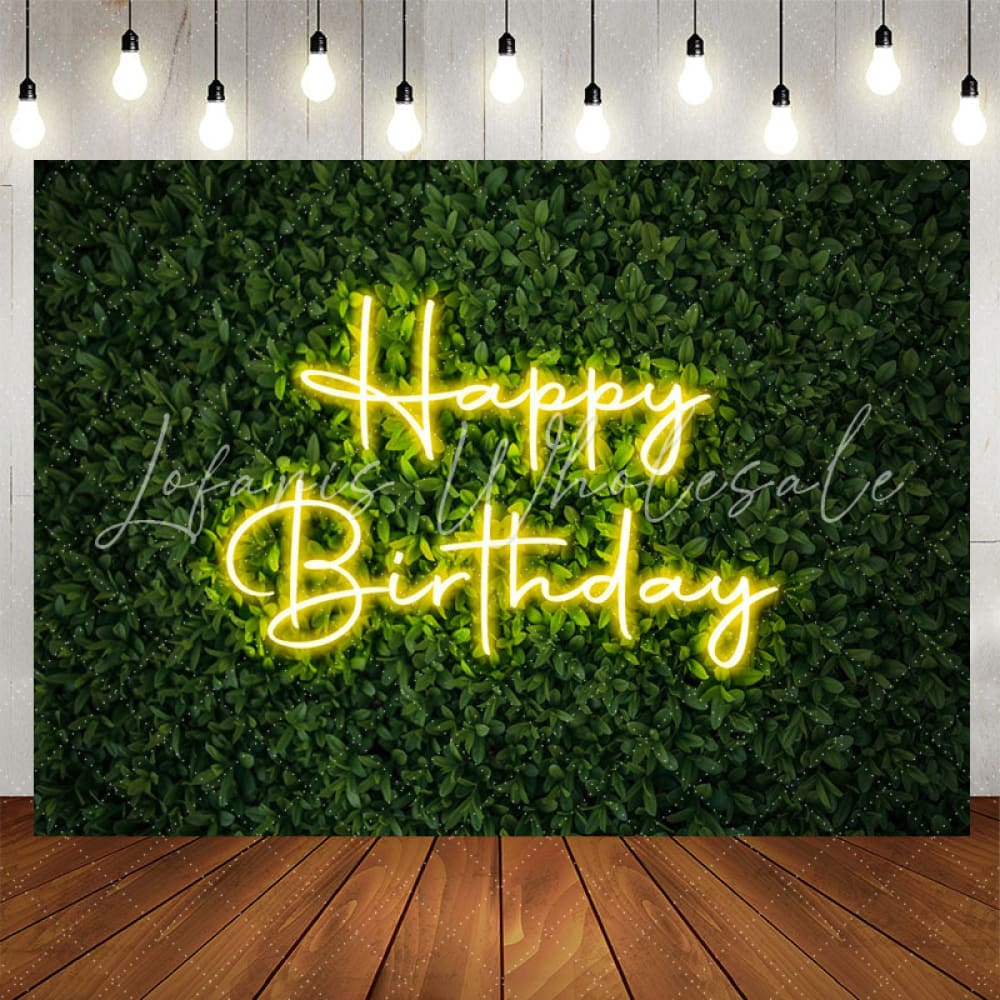 Lofaris Spring Green Leaves Bokeh Backdrop For Birthday Party