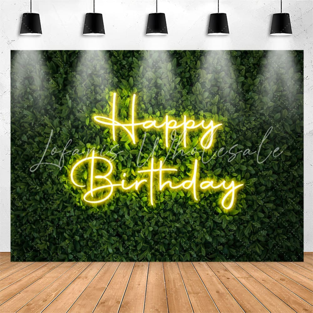 Lofaris Spring Green Leaves Bokeh Backdrop For Birthday Party
