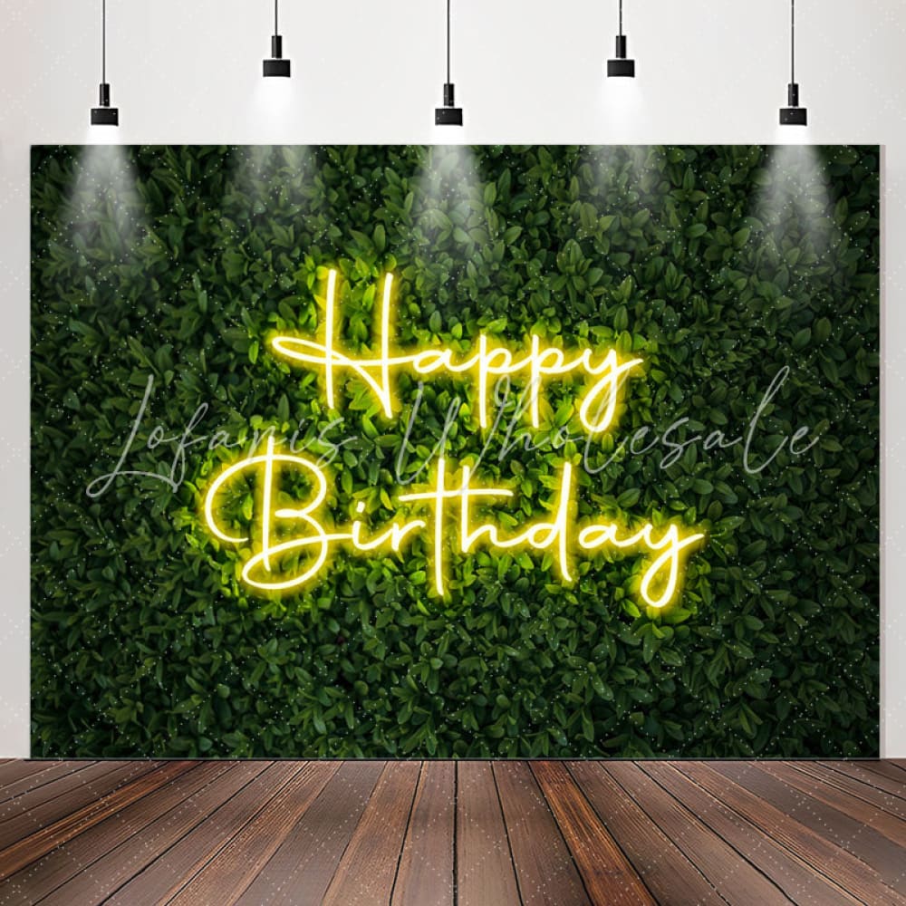Lofaris Spring Green Leaves Bokeh Backdrop For Birthday Party