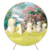 Spring Parade Forest Round Backdrop for Kids Celebration