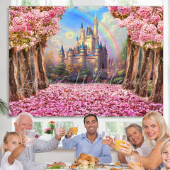 Lofaris Spring Pink Sakura Flowers Birthday Party Backdrop