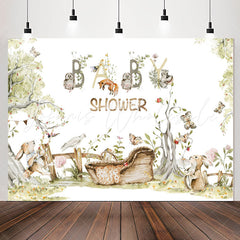 Lofaris Spring Tree Leaves Animals Floral Baby Shower Backdrop