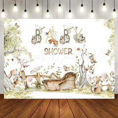 Lofaris Spring Tree Leaves Animals Floral Baby Shower Backdrop