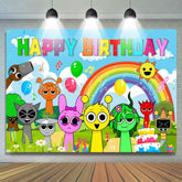 Sprunki Music Note Style Birthday Party Backdrop For Photography