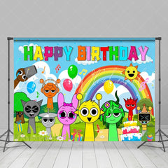 Sprunki Music Note Style Birthday Party Backdrop For Photography