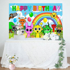 Sprunki Music Note Style Birthday Party Backdrop For Photography
