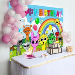 Sprunki Music Note Style Birthday Party Backdrop For Photography