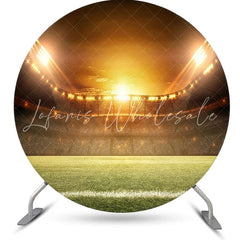 Lofaris Stadium Football Field Light Round Birthday Backdrop