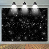 Lofaris Starry Night Black Sky Sparkle Stars Backdrop