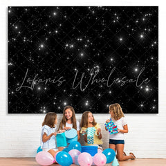 Lofaris Starry Night Black Sky Sparkle Stars Backdrop