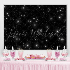 Lofaris Starry Night Black Sky Sparkle Stars Backdrop