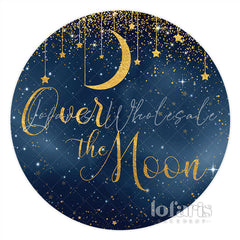 Lofaris Starry Night Golden Star Over The Moon Circle Backdrop
