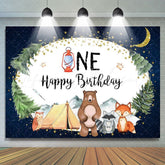 Lofaris starry night jungle animals 1st happy birthday backdrop
