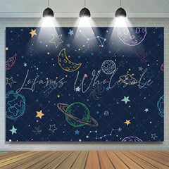 Lofaris Starry Night Space World Happy Birthday Backdrop