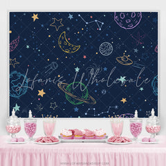 Lofaris Starry Night Space World Happy Birthday Backdrop