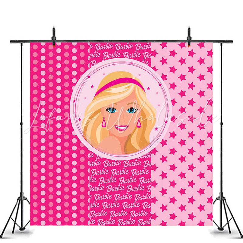 Lofaris Stars And Dots Pattern Blonde Princess Party Backdrop