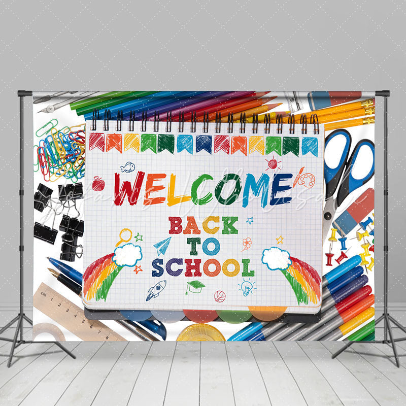 Lofaris Stationery Colorful Welcome Back To School Backdrop