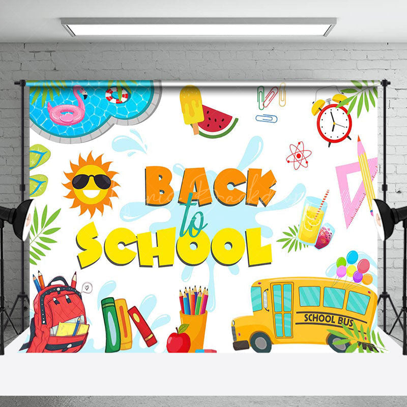 Lofaris Stationery Sun Pool Summer Back To School Backdrop