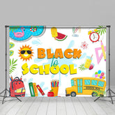Lofaris Stationery Sun Pool Summer Black To School Backdrop