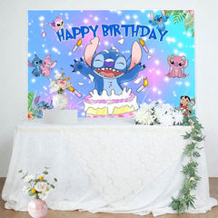Stitch 1st Birthday Backdrop For Boy Birthday Decorations
