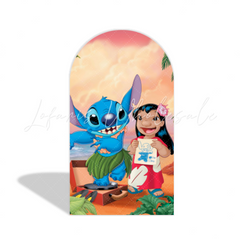 Stitch Theme Happy Birthday Party Arch Backdrop Wall Cloth Cover