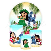 Stitch Themed Round Backdrop and Cylinders Kit for Kids Themes