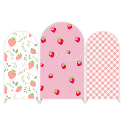 Strawberry arch Birthday Party Arch Backdrop Wall Cloth Cover