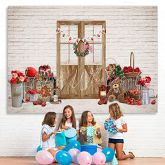Lofaris Strawberry Happy First Birthday Backdrop for Sweet Girl