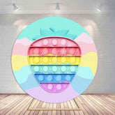 Lofaris Strawberry Pop It Cute Round Backdrops for Girls