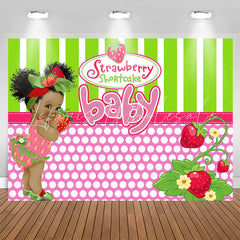 Lofaris Strawberry Shortcake Baby Shower Backdrop For Girls