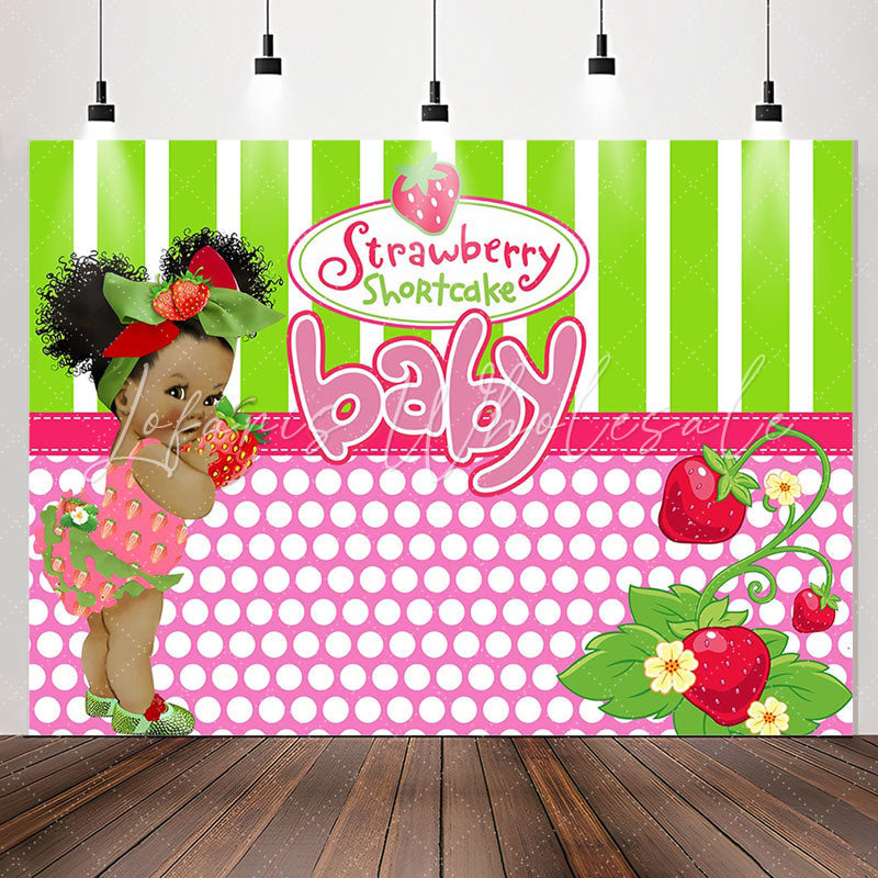 Lofaris Strawberry Shortcake Baby Shower Backdrop For Girls