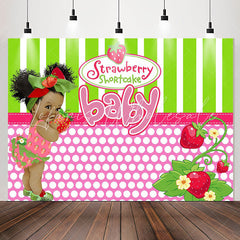 Lofaris Strawberry Shortcake Baby Shower Backdrop For Girls