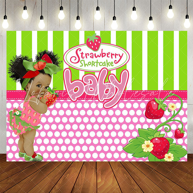 Lofaris Strawberry Shortcake Baby Shower Backdrop For Girls