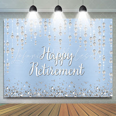 Lofaris Strings Diamond Glitter Blue Happy Retirement Backdrop