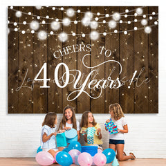 Lofaris Stripe Wood Cheers To 40 Years Happy Birthday Backdorp