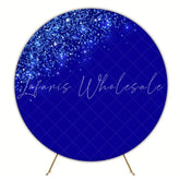 Stylish Glitter Blue Round Backdrop For Party Celebration